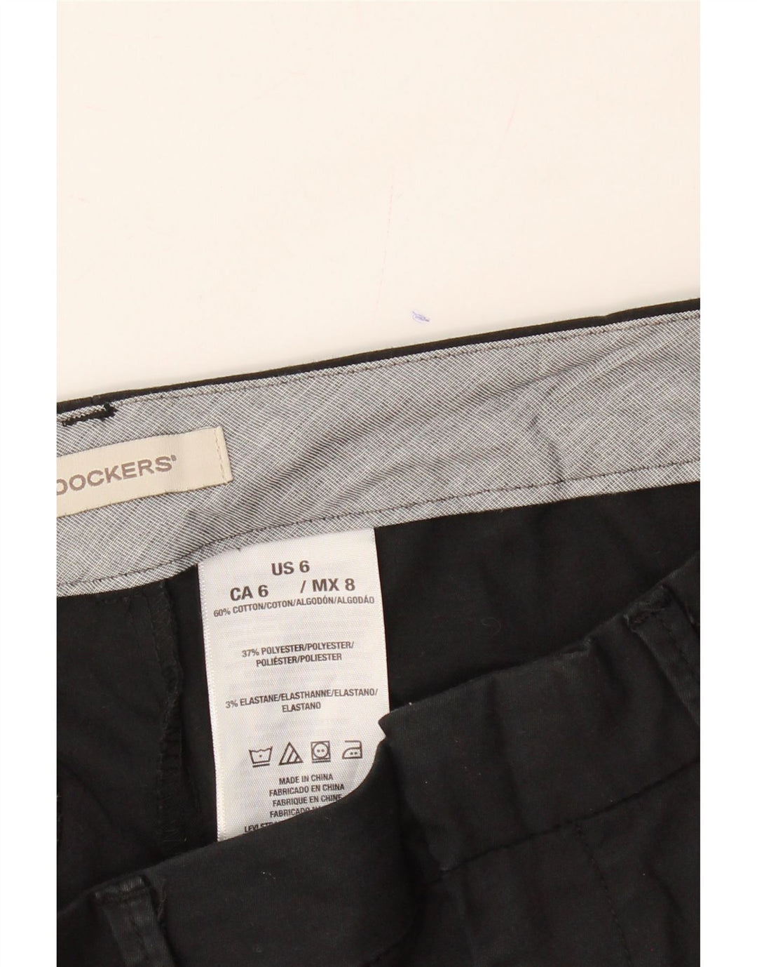 DOCKERS Womens Straight Capri Trousers US 6 Medium W30 L22 Black Cotton Vintage Dockers and Second-Hand Dockers from Messina Hembry 