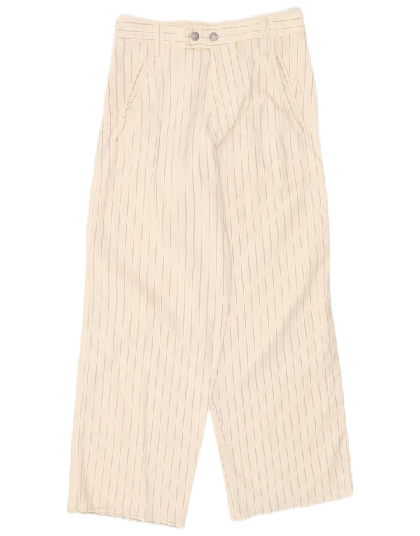 Pantaloni da abito a gamba larga da donna Armani W28 L27 Gessato beige
