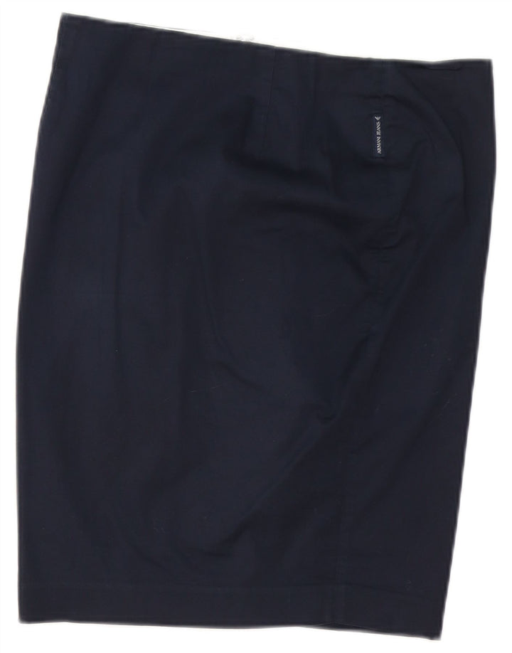 Gonna dritta da donna Armani EU 40 media W30 cotone blu navy