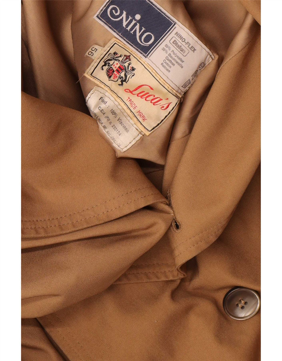 Trench da uomo NINO UK 40 Large Beige Poliestere