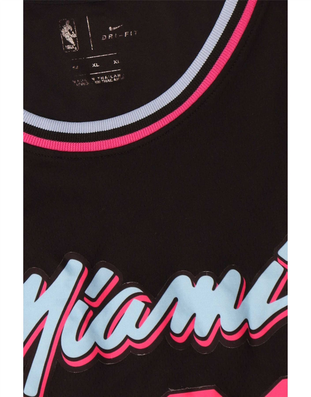 T-shirt grafica da uomo Nike Miami XL poliestere a righe nere