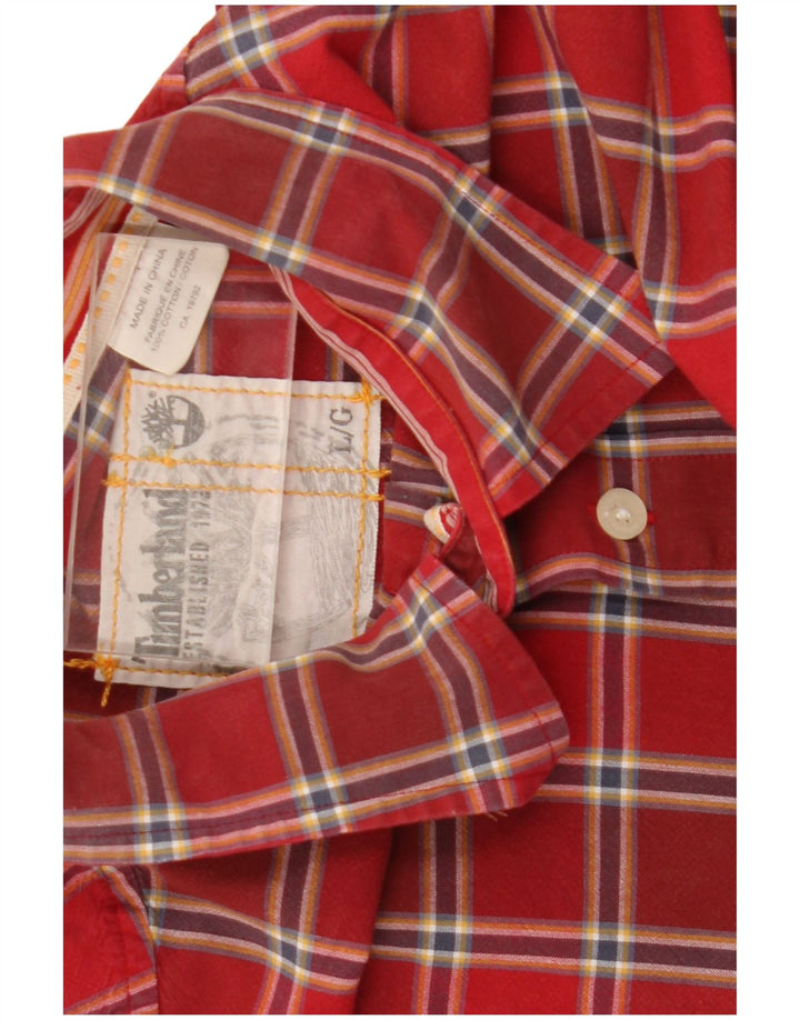 Camicia da uomo Timberland in cotone a quadri rossi grandi