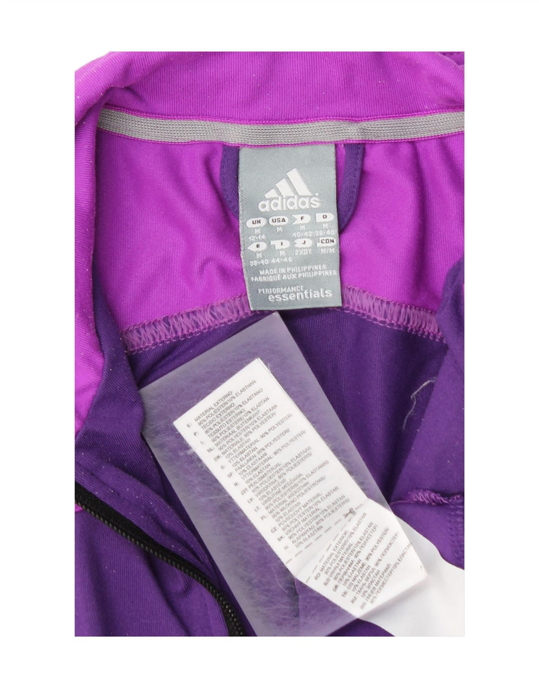 Giacca da tuta da donna Adidas UK 12/14 Colorblock viola medio