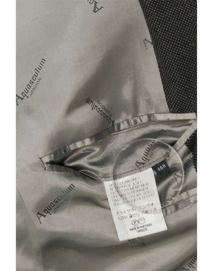 Giacca blazer da uomo a 2 bottoni Aquascutum UK 46 3XL Lana grigia
