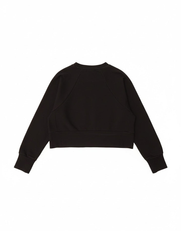 NIKE Womens Oversized Graphic Crop Sweatshirt Jumper UK 6 XS Black
