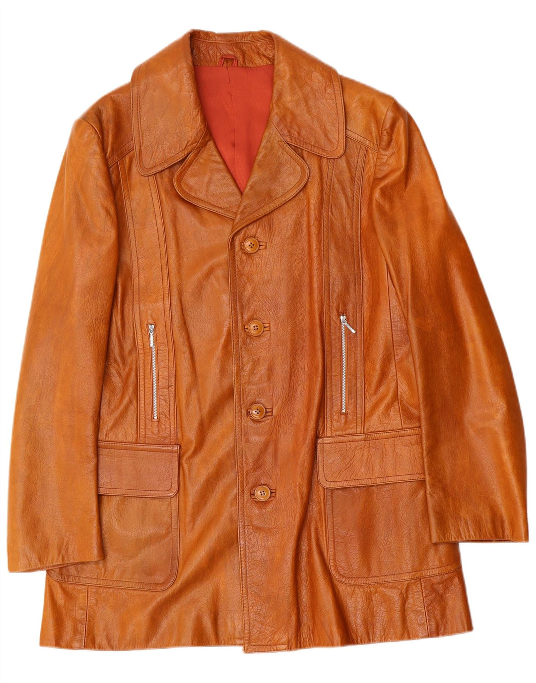 Giacca in pelle vintage da uomo UK 38 Marrone medio