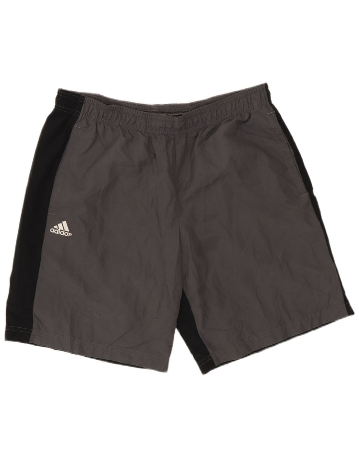 Pantaloncini sportivi grafici da uomo ADIDAS grandi in poliestere color block grigio