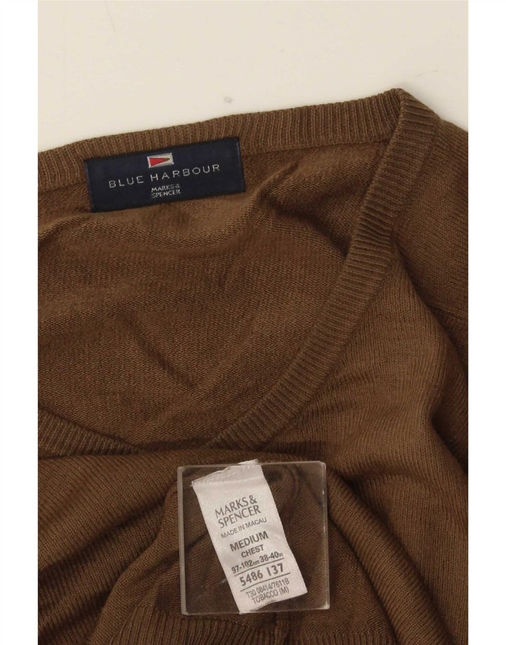 Maglione da uomo con scollo a V blu Harbour Marks & Spencer beige medio
