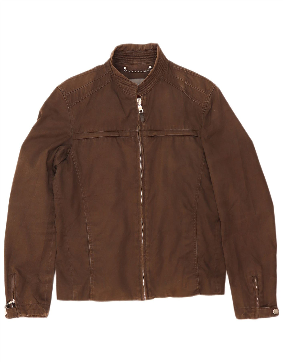 Giubbotto bomber da uomo Zara UK 36 piccolo cotone marrone