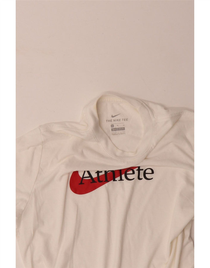NIKE T-shirt grafica da uomo Dri Fit Top in cotone bianco medio
