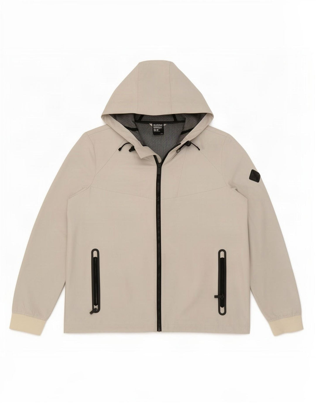 Giacca antipioggia da donna con cappuccio Superdry UK 12 poliestere bianco medio