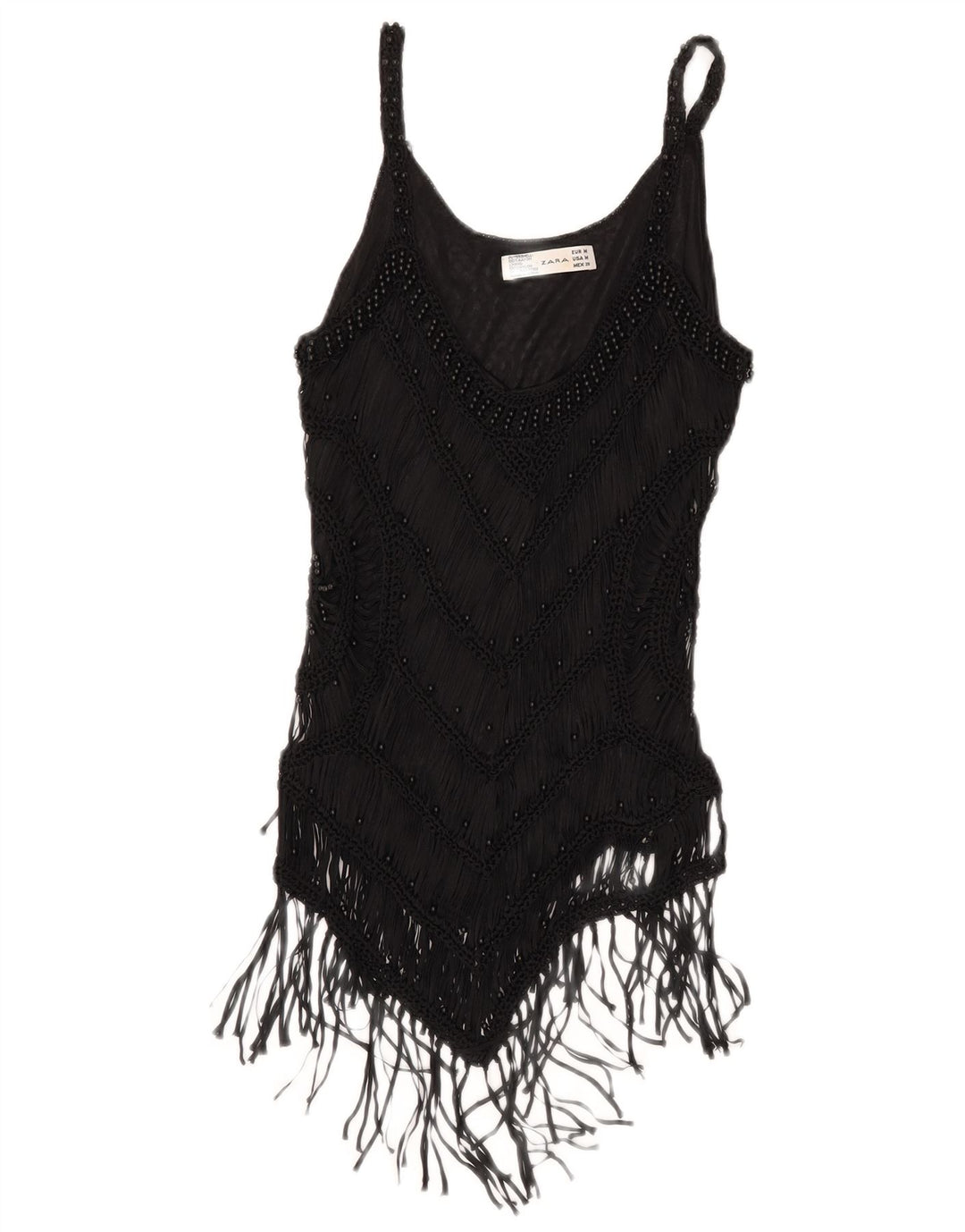 Canotta corta da donna Zara UK 12, rayon nero medio