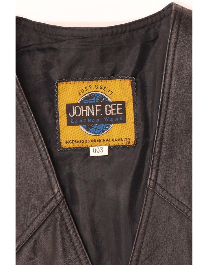 Gilet in pelle da uomo John F Gee medio nero