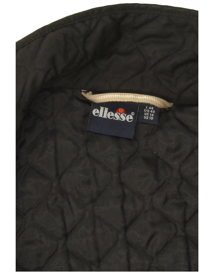 Giacca trapuntata da donna Ellesse UK 14 grande nera
