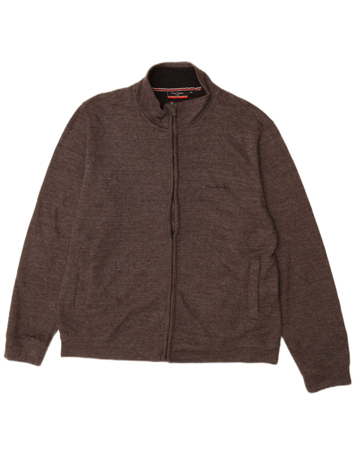 Maglione cardigan da uomo Pierre Cardin XL in cotone grigio