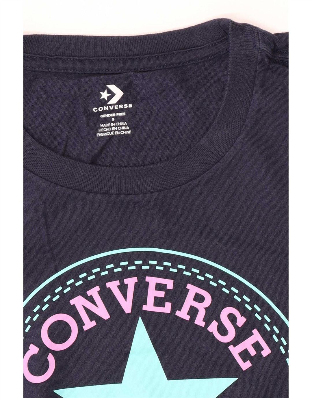 T-shirt grafica da uomo Converse Top Small Blu Navy