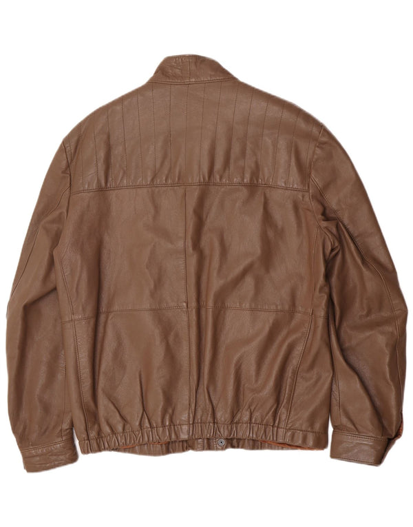 Giacca in pelle vintage da uomo UK 40 grande marrone
