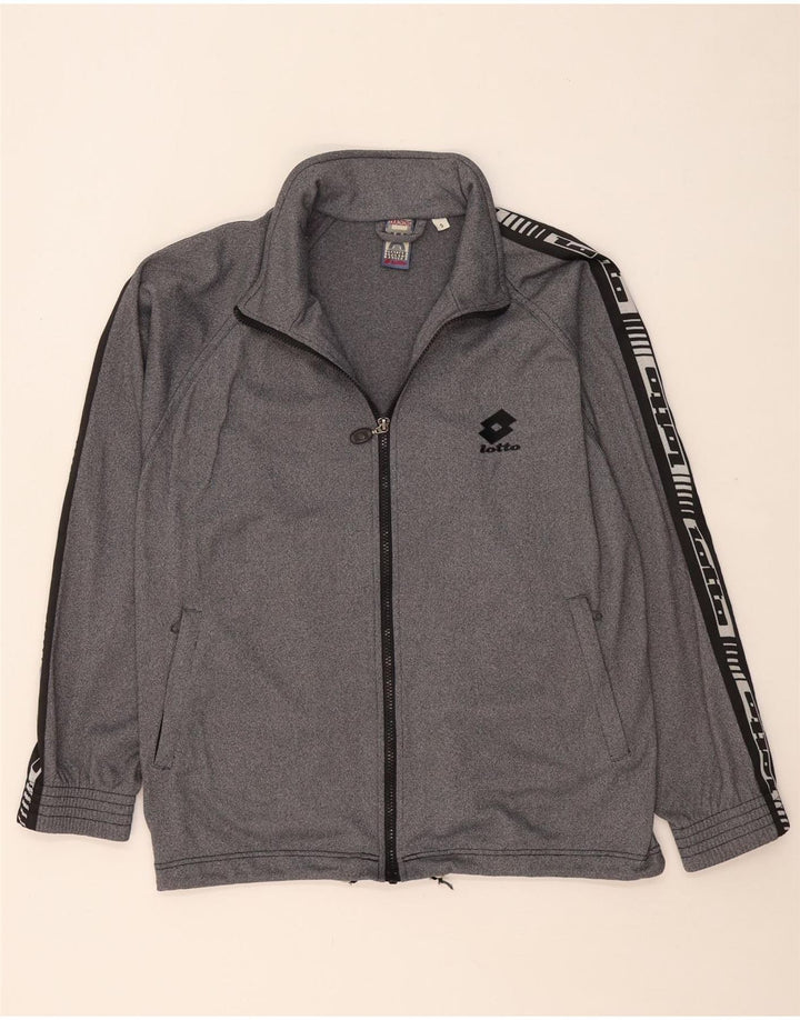 Giacca da ginnastica grafica da uomo LOTTO piccola in poliestere chiazzato grigio