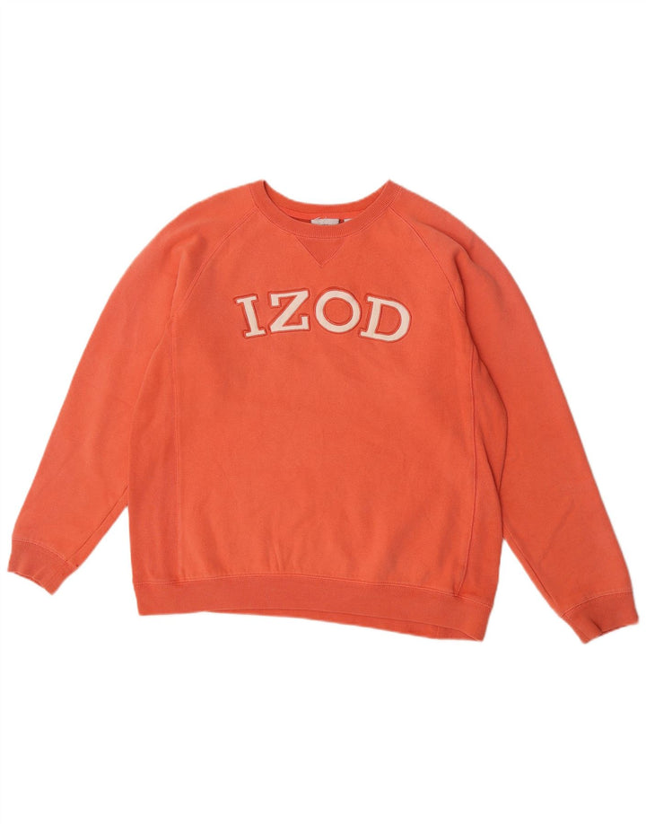 Felpa grafica da donna Izod Maglione UK 14 Cotone arancione medio