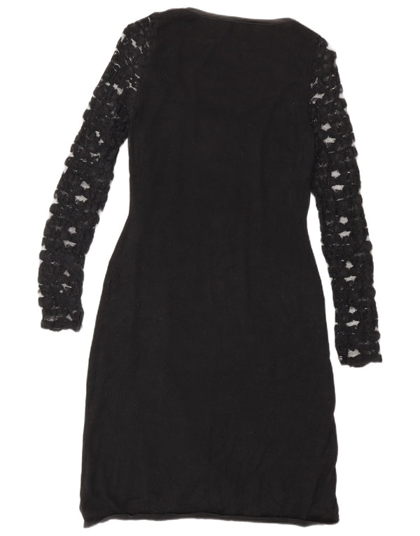 Abito tubino a maniche lunghe da donna Oasis UK 6 XS cotone nero