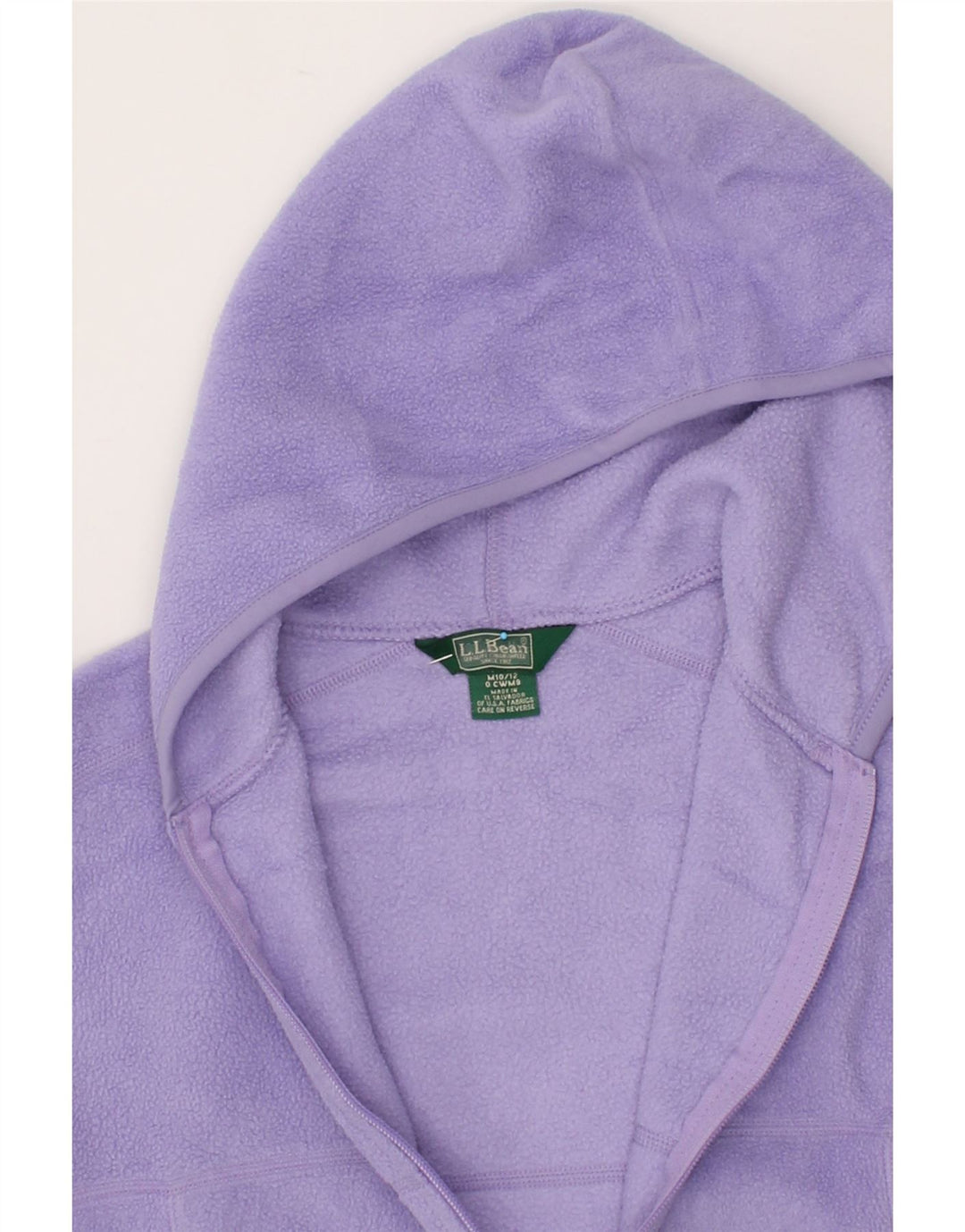 L.L.BEAN Girls Hooded Fleece Jacket 10-11 Years Medium Purple Polyester Vintage L.L.Bean and Second-Hand L.L.Bean from Messina Hembry 