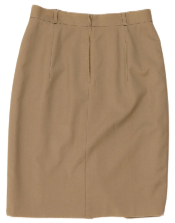 Gonna dritta da donna Bianca EU 40 media W28 Beige lana vergine