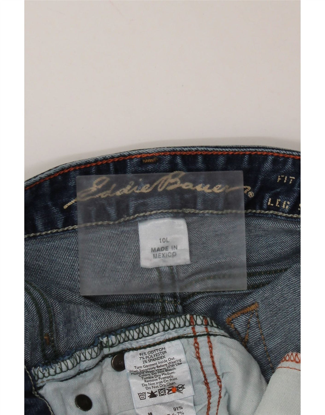 Jeans bootcut curvy da donna EDDIE BAUER US 10 Large W32 L35 cotone blu