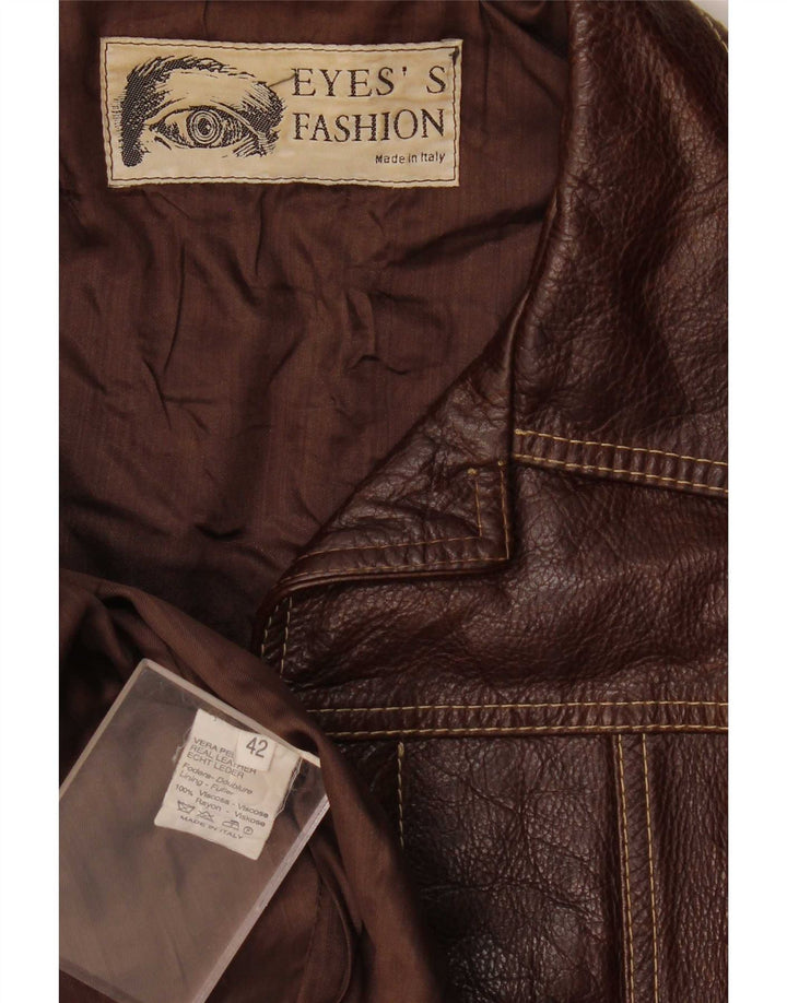 Giacca in pelle corta da donna Eyes's Fashion IT 42 Marrone medio