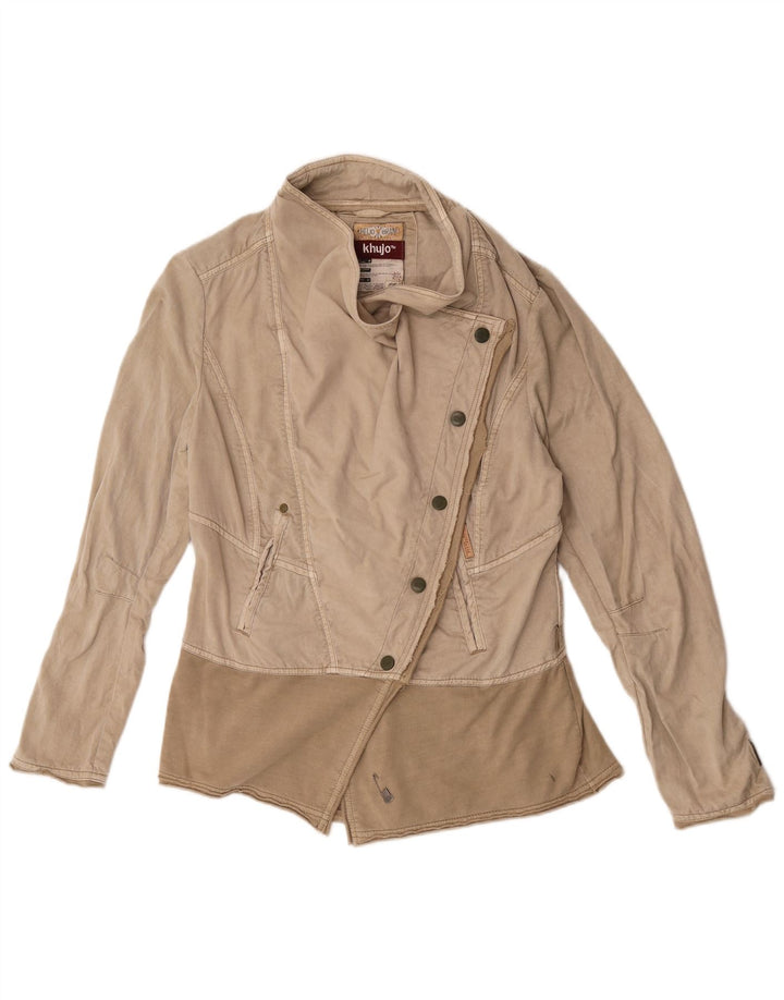 Giacca da motociclista da donna KHUJO UK 14 Lyocell color block beige medio