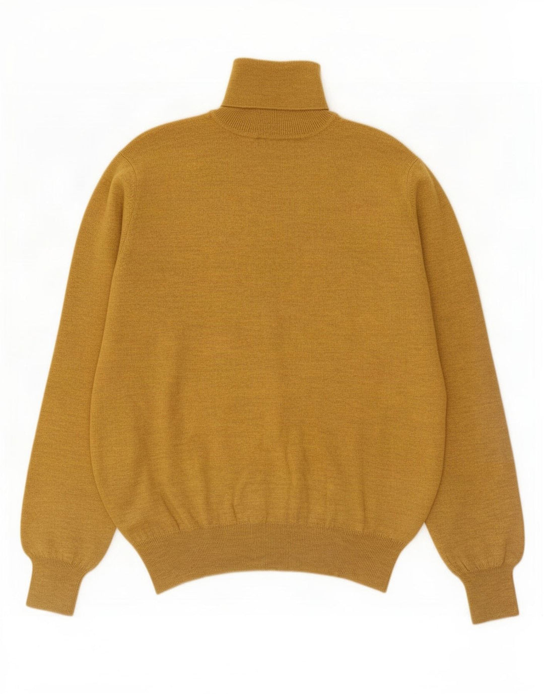 Maglione maglione da uomo a collo alto Ouragan in lana gialla media