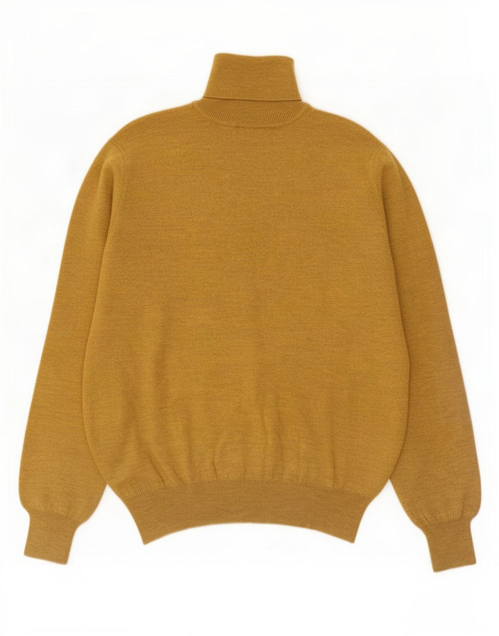 Maglione maglione da uomo a collo alto Ouragan in lana gialla media
