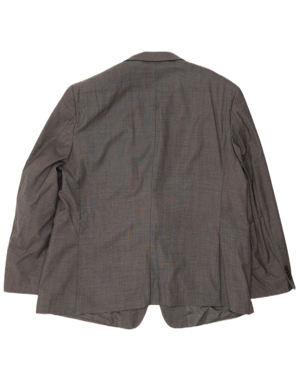 Giacca blazer vintage da uomo a 2 bottoni EU 50 grande lana grigia
