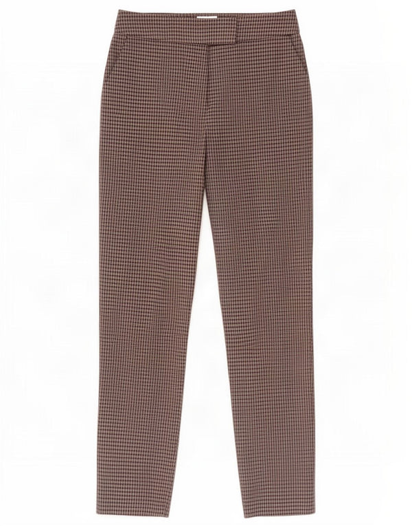 Pantaloni chino affusolati da donna Warehouse UK 8 piccoli W28 L28 quadri marroni