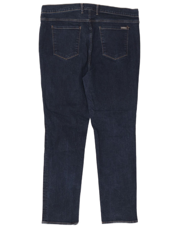 Jeans dritti a vita alta da donna Eddie Bauer US 20 3XL W40 L30 Blu navy