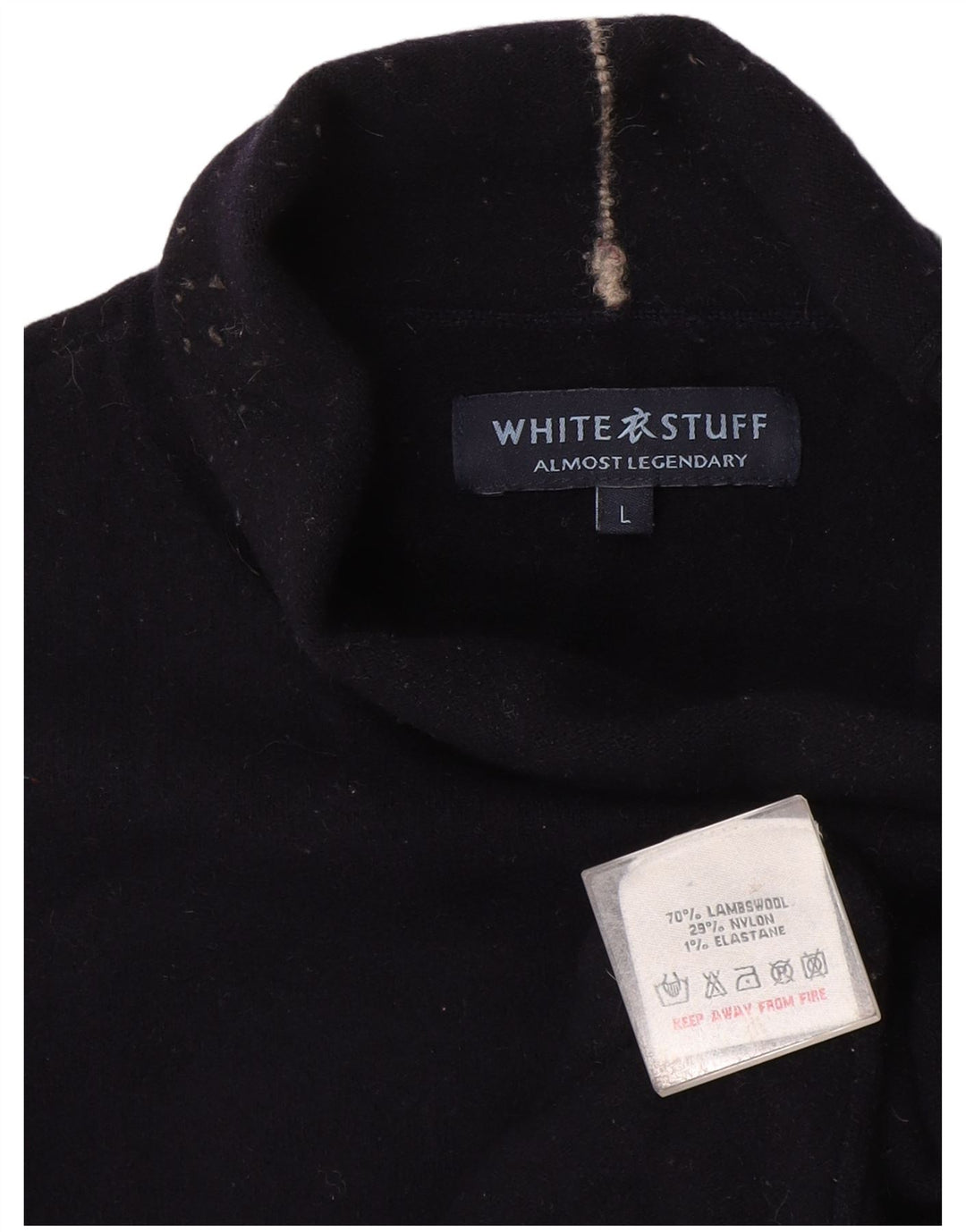 Maglione maglione collo alto da donna White Stuff UK 16 grande lana blu navy