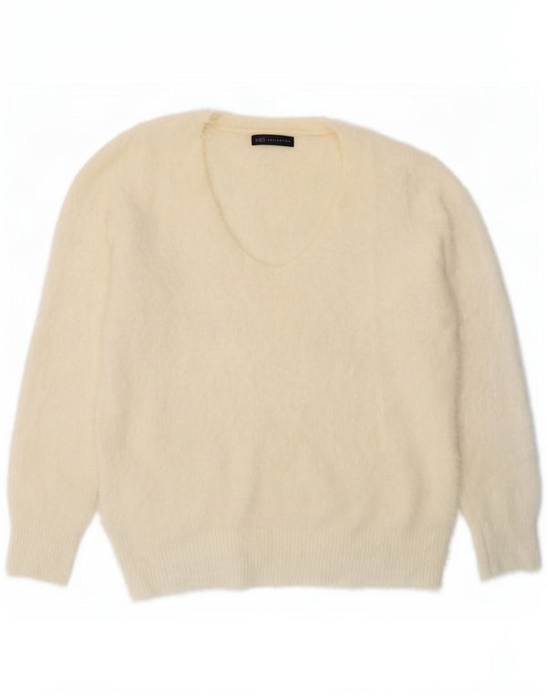 Maglione maglione con scollo a V da donna Marks & Spencer UK 16 grande bianco sporco