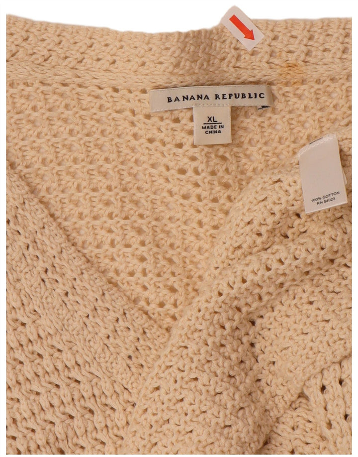 Maglione cardigan da donna BANANA REPUBLIC UK 18 XL Cotone beige