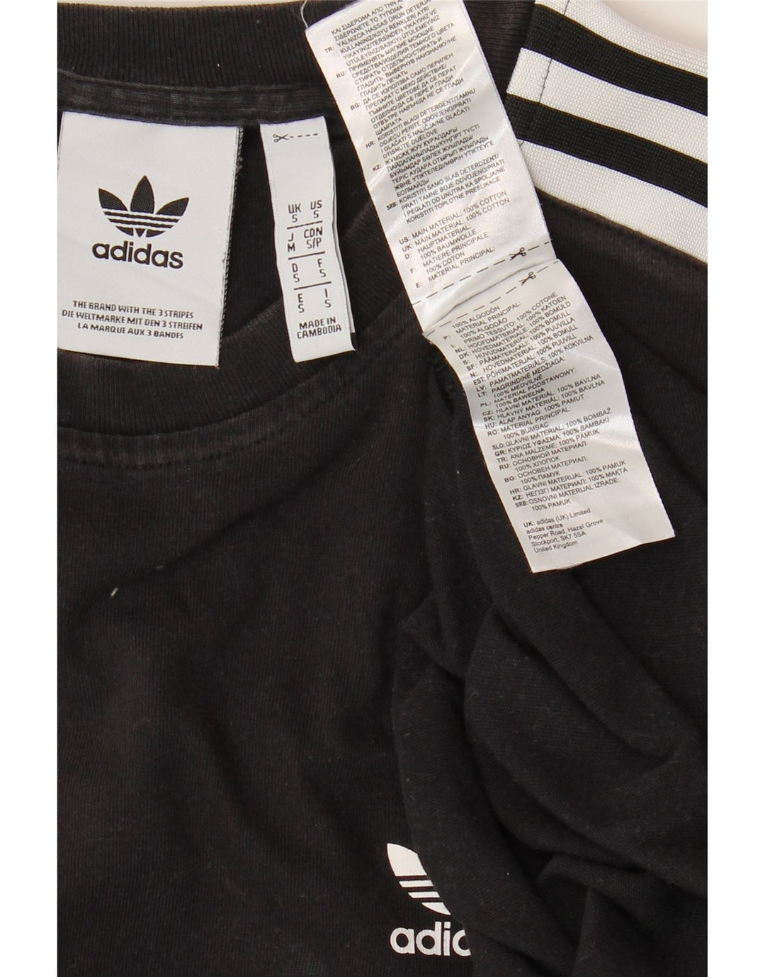 T-shirt ADIDAS da uomo Top piccola in cotone nero