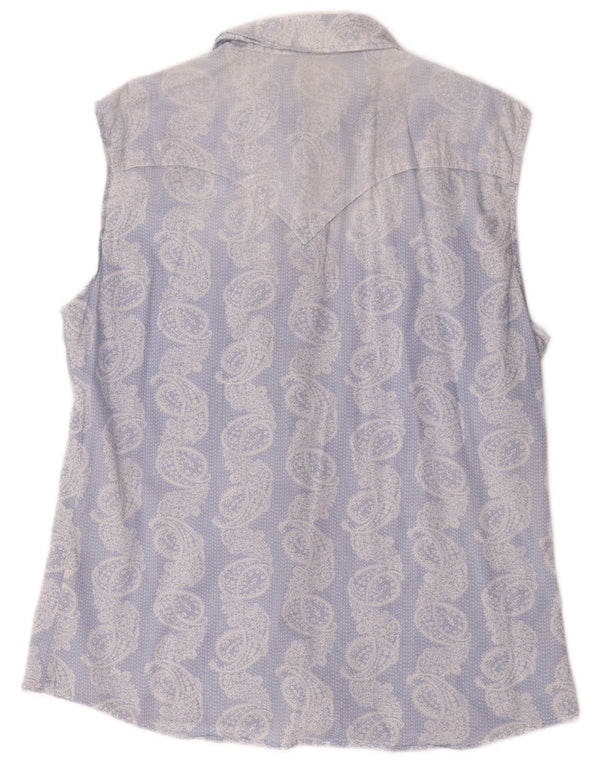 Camicia senza maniche da donna Diesel UK 16 Large Blu Paisley Cotton