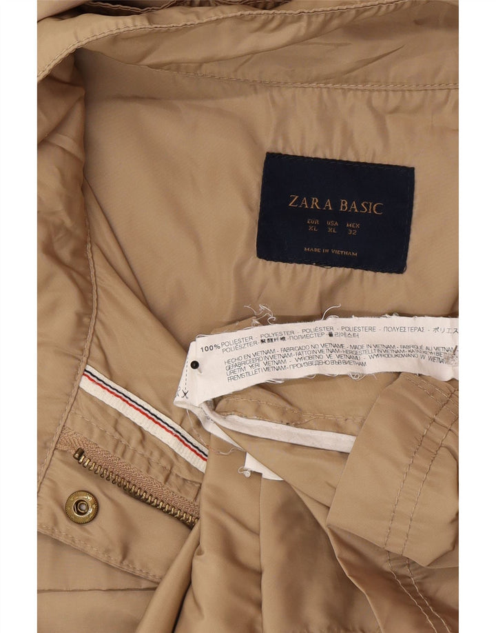 Giacca utilitaria con cappuccio da donna Zara UK 18 XL Poliestere beige