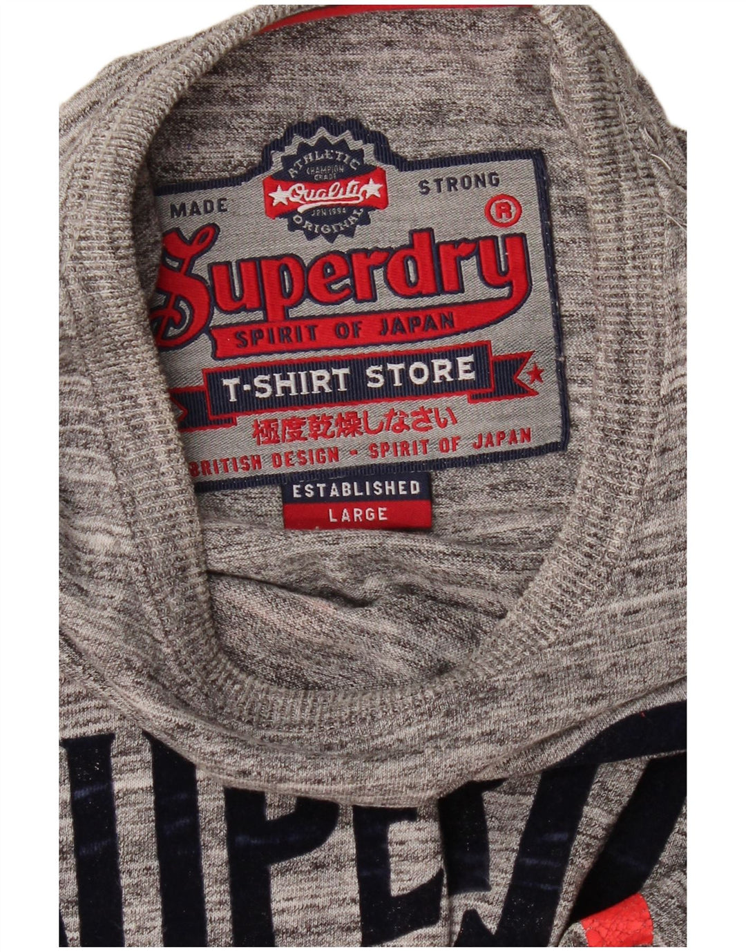 T-shirt grafica da uomo Superdry Top grande grigio chiazzato