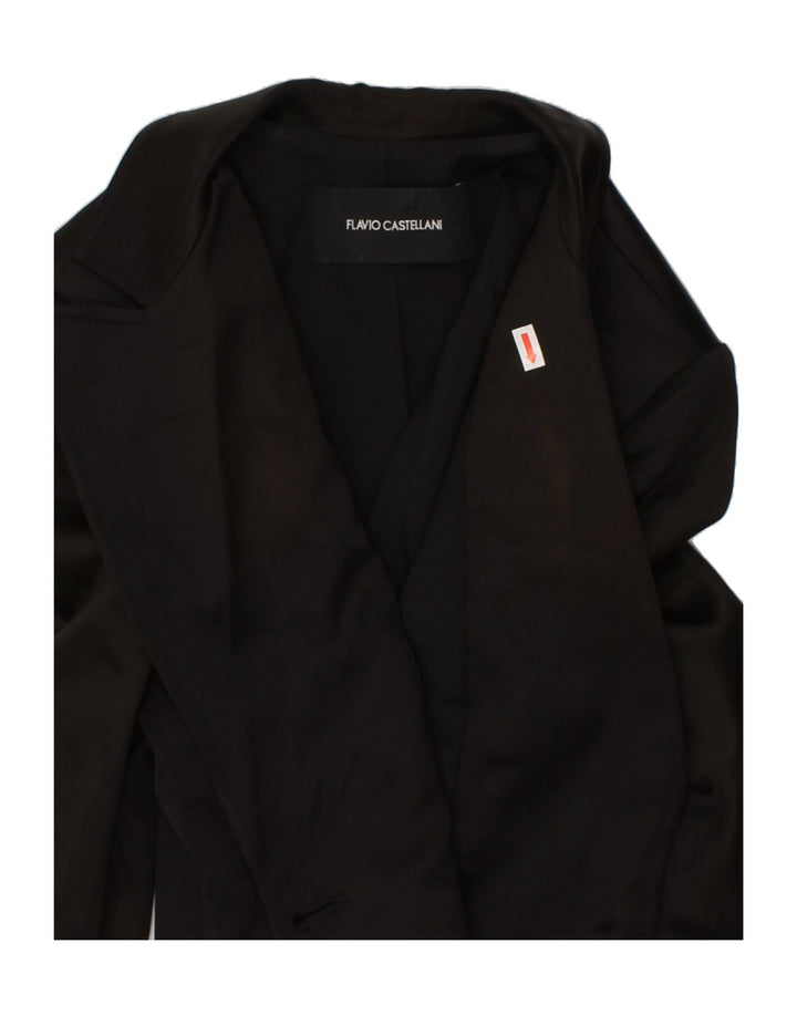FLAVIO CASTELLANI Womens Crop 2 Button Blazer Jacket IT 40 Small Black Vintage Flavio Castellani and Second-Hand Flavio Castellani from Messina Hembry 