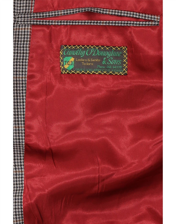 Giacca blazer vintage da uomo a 2 bottoni UK 42 XL a quadri grigi