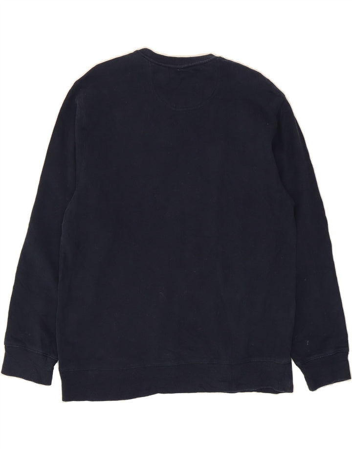IZOD Mens Sweatshirt Jumper Medium Navy Blue Cotton Vintage Izod and Second-Hand Izod from Messina Hembry 