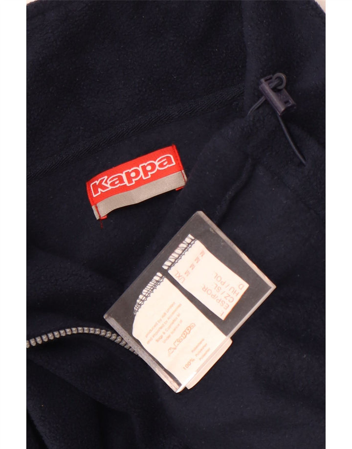 Maglione in pile da uomo Kappa con zip e collo medio in poliestere blu navy