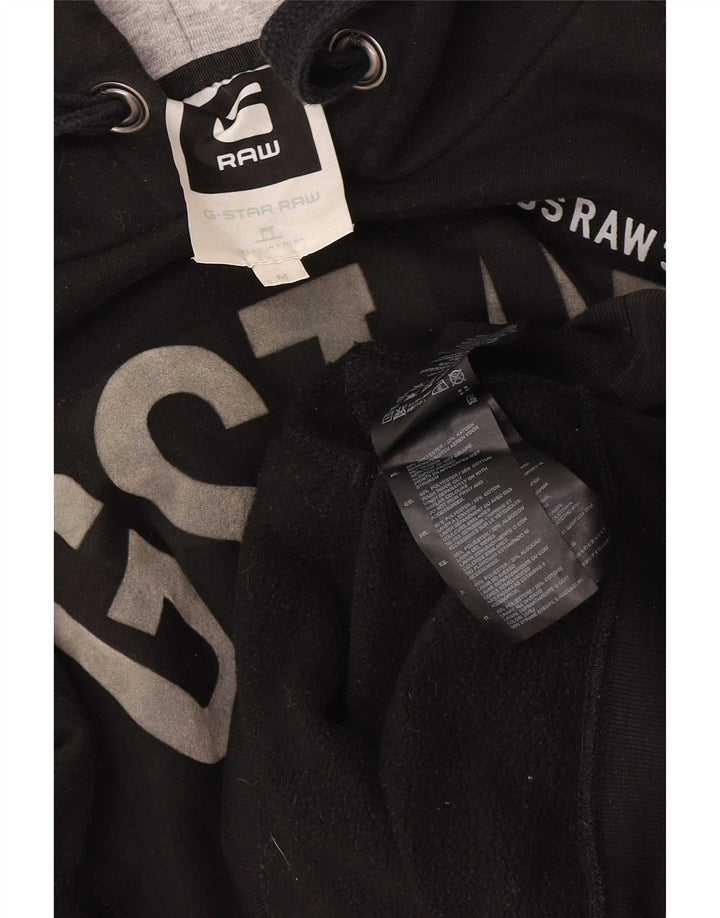 Felpa con cappuccio grafica da uomo G-Star, poliestere nero medio