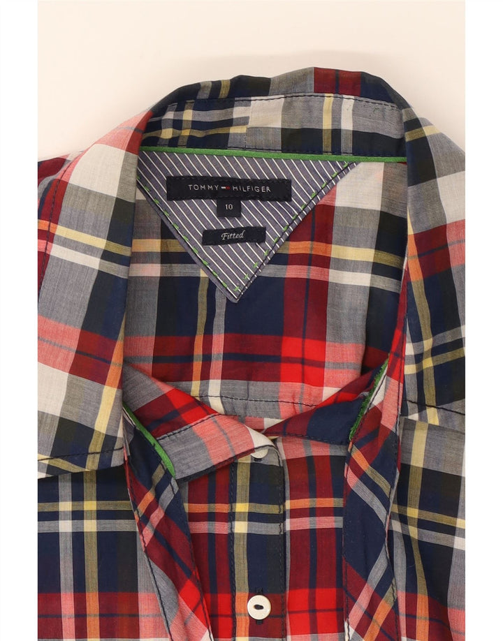 TOMMY HILFIGER Womens Fitted Shirt US 10 Large Multicoloured Check Cotton Vintage Tommy Hilfiger and Second-Hand Tommy Hilfiger from Messina Hembry 
