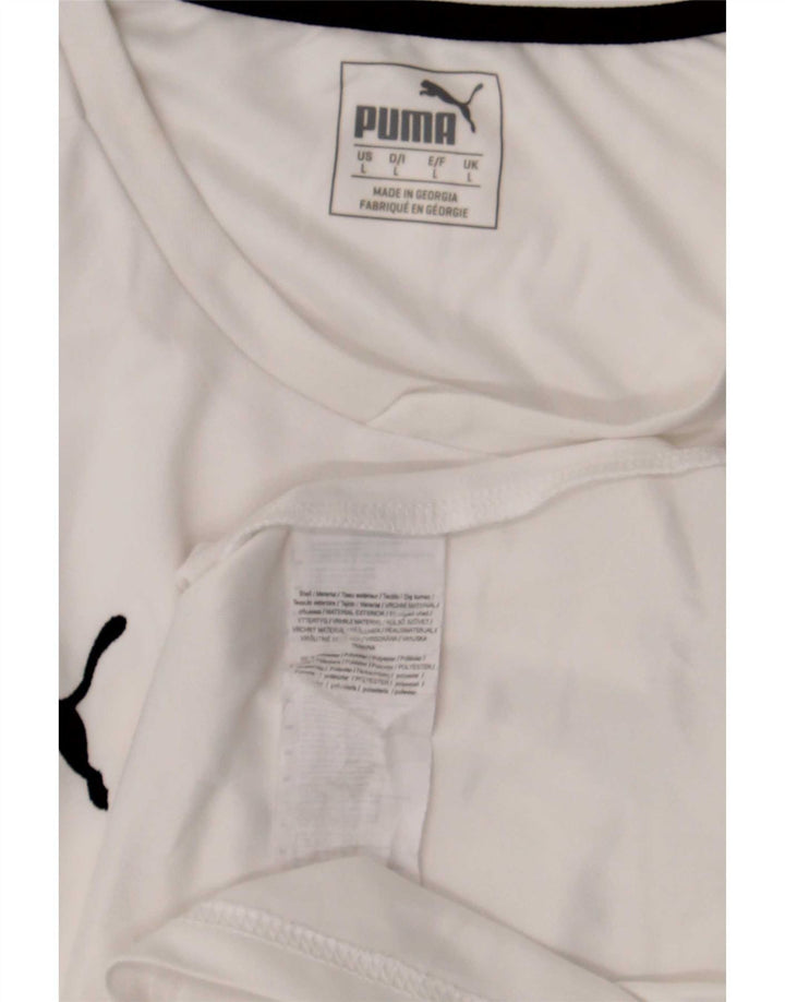 T-shirt da uomo Puma Top Large in poliestere color block bianco