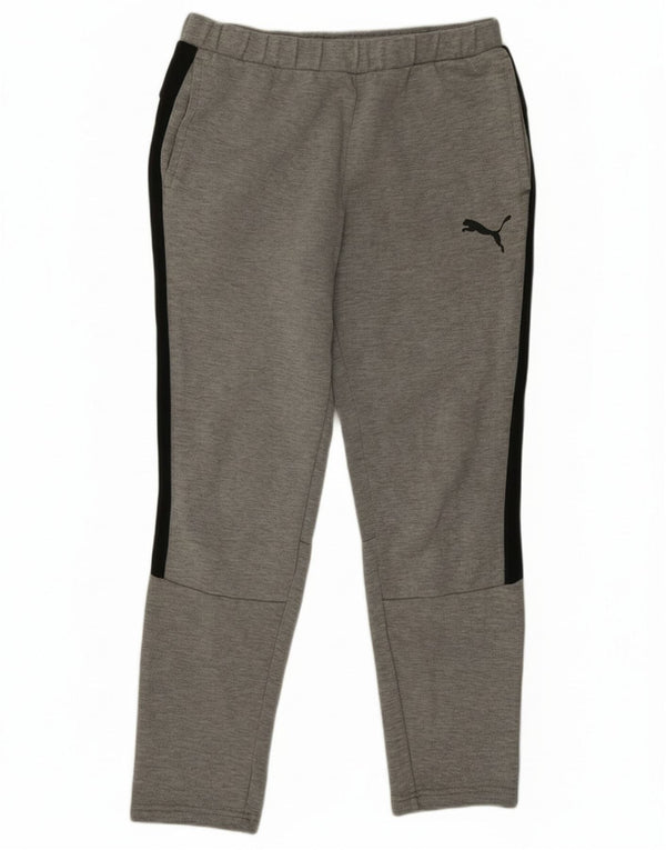 Pantaloni da tuta da uomo Puma in cotone color block grigio medio