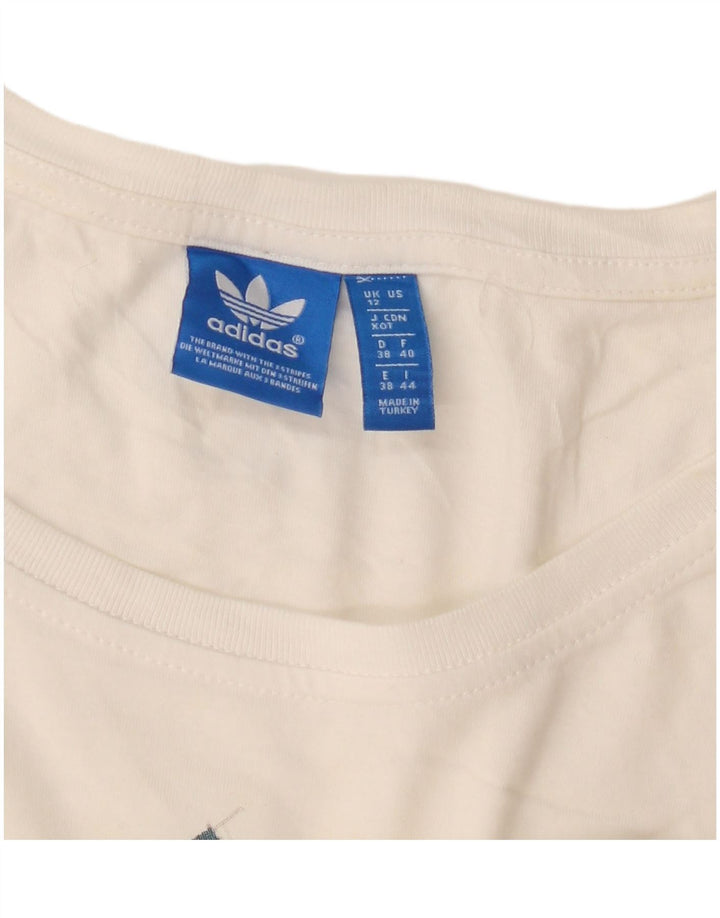 T-shirt grafica da donna Adidas Top UK 12 Medium White
